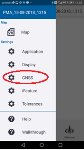 Trimble Penmap GNSS Hovedmenu